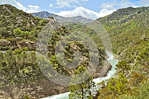 Mountains and river GÃÂ llego in Aragon. photo